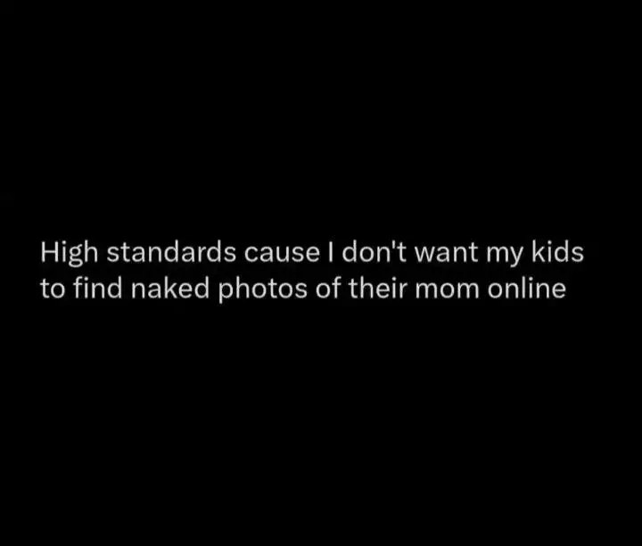 a black background with a white text that reads high standards don tww